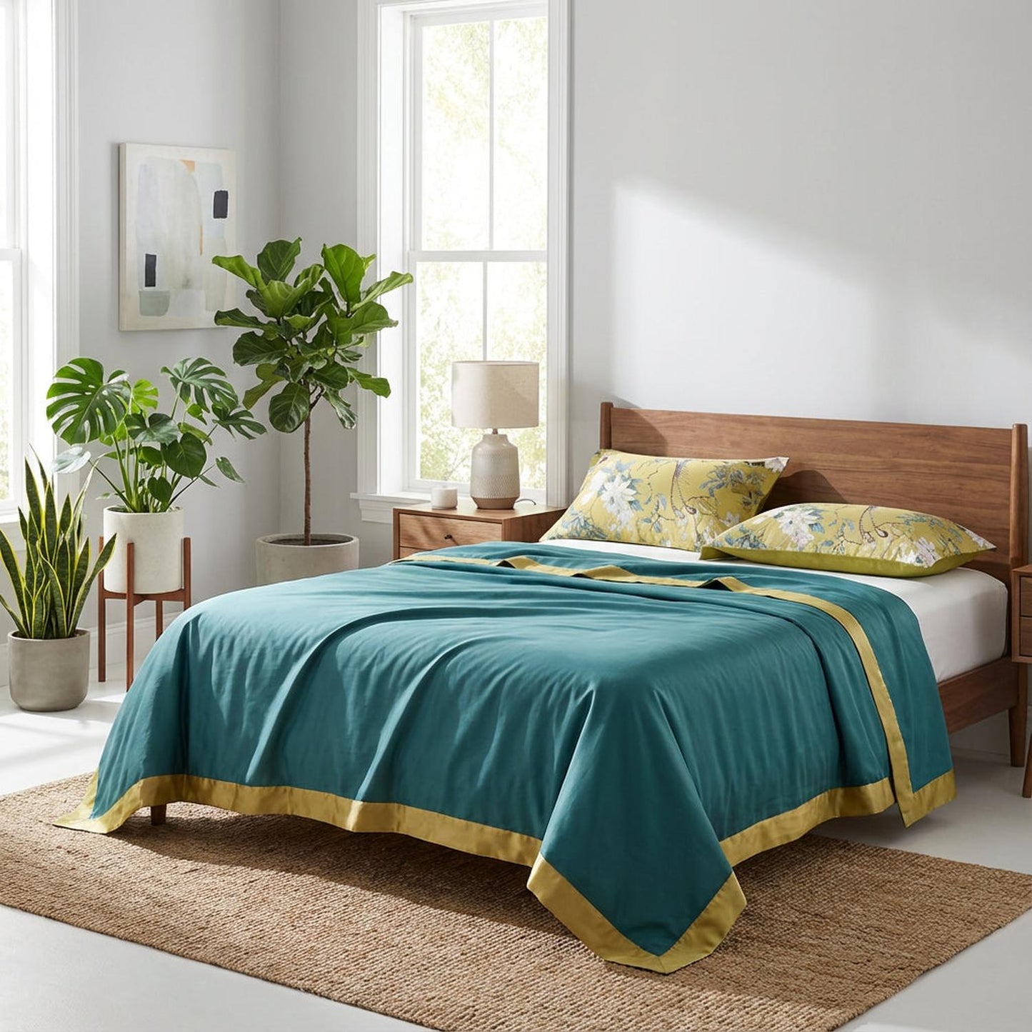 Colorful Bird Pattern Soft Cotton Bedding Set