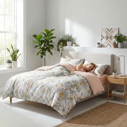 Colorful Bird Pattern Soft Cotton Bedding Set
