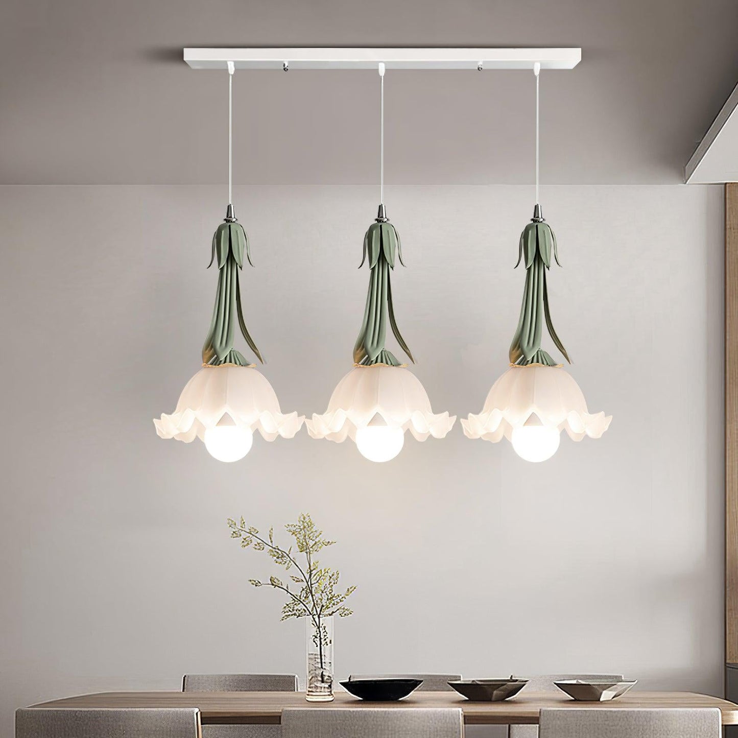 Delicate Flower Pendant Light With Warm Glow