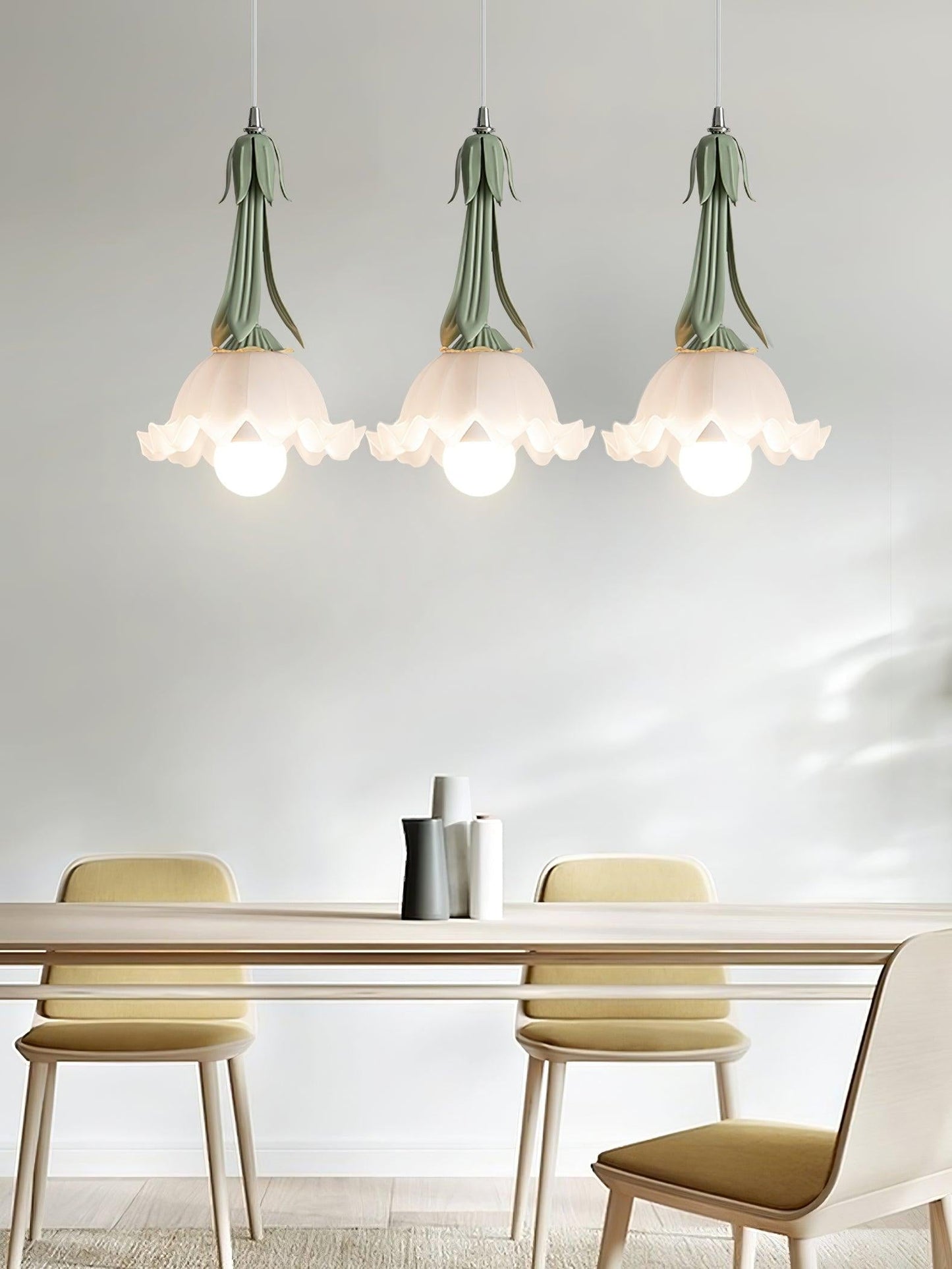 Delicate Flower Pendant Light With Warm Glow