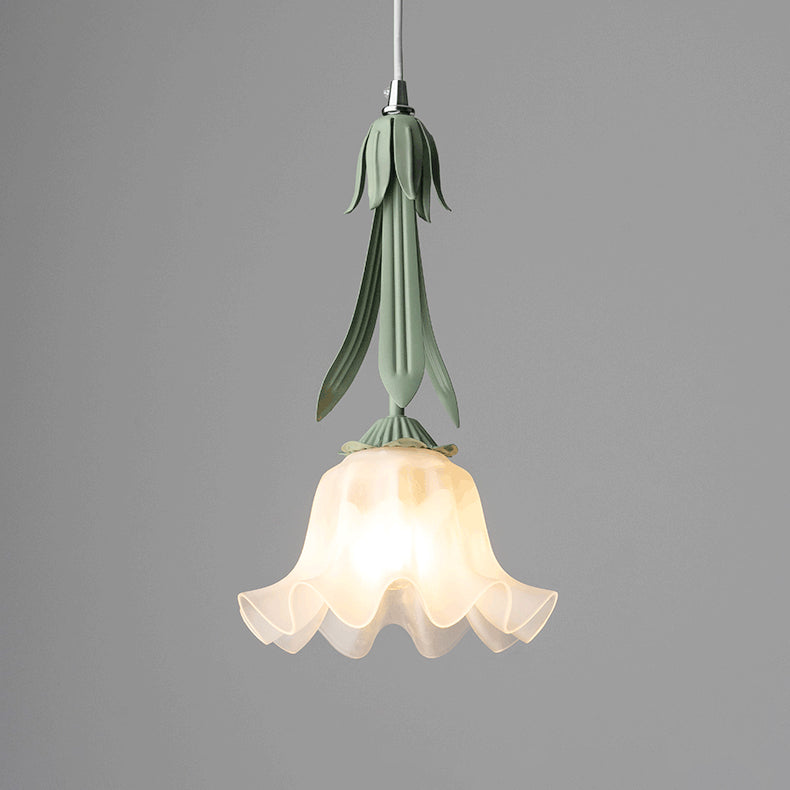 Delicate Flower Pendant Light With Warm Glow