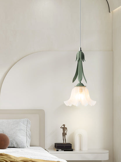 Delicate Flower Pendant Light With Warm Glow