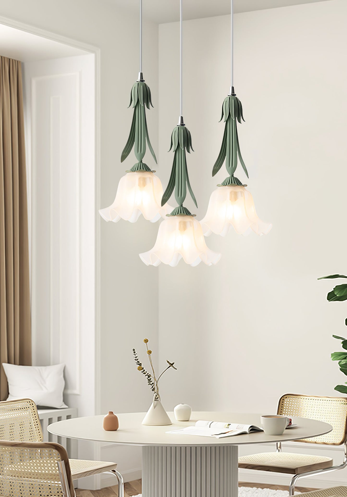 Delicate Flower Pendant Light With Warm Glow