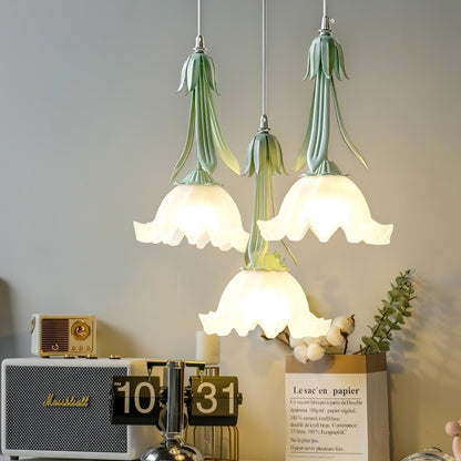 Delicate Flower Pendant Light With Warm Glow