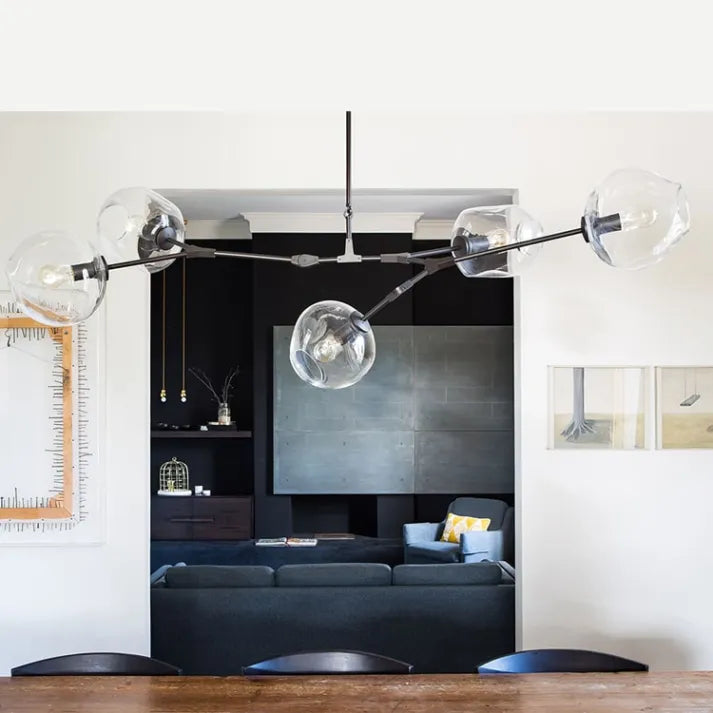 Sleek Glass Pendant Light With Modern Branching Arms