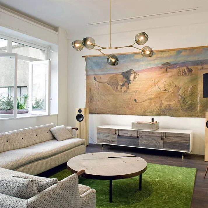 Sleek Glass Pendant Light With Modern Branching Arms