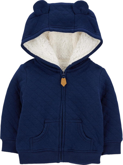 Lined Baby Sweater with Hood 1