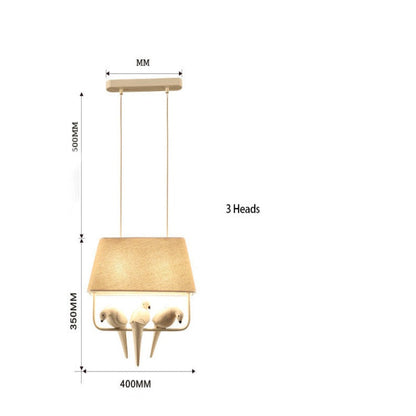 Natural Linen Bird Cage Pendant Light