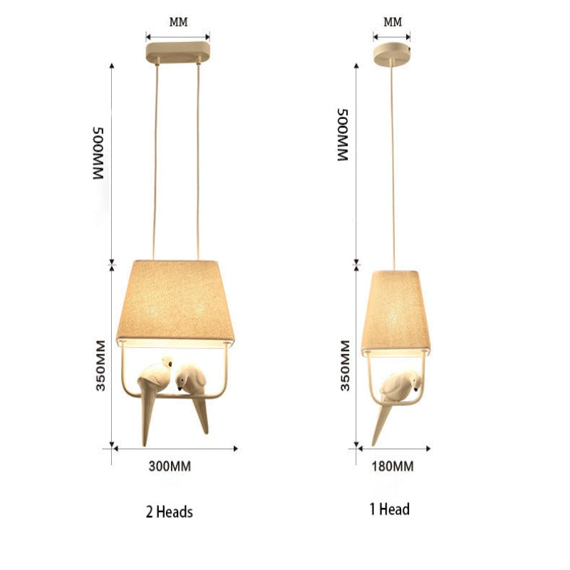 Natural Linen Bird Cage Pendant Light