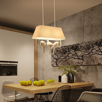 Natural Linen Bird Cage Pendant Light