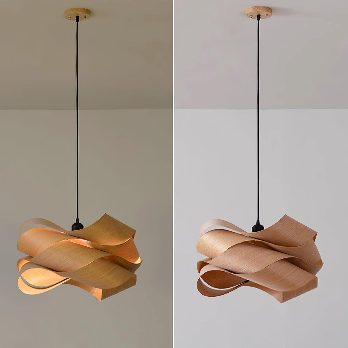 Rustic Wooden Hanging Light for Living Room