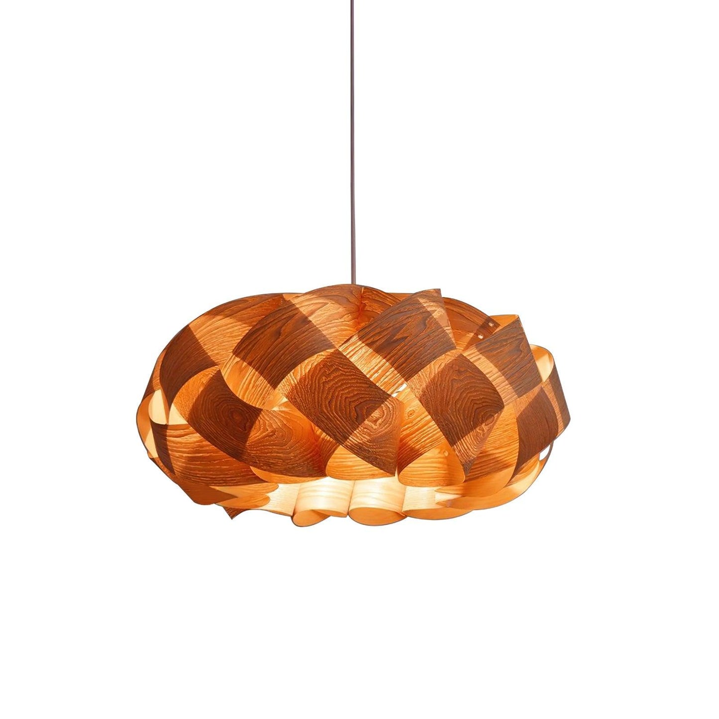 Rustic Wooden Pendant Lamp With Warm Soft Lighting