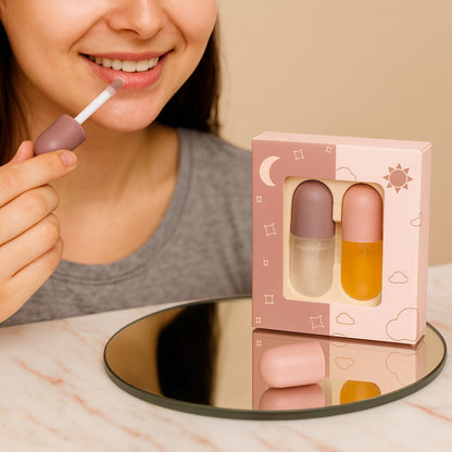 Moisturizing Lip Gloss Shiny Lip Care Set - Lusomart