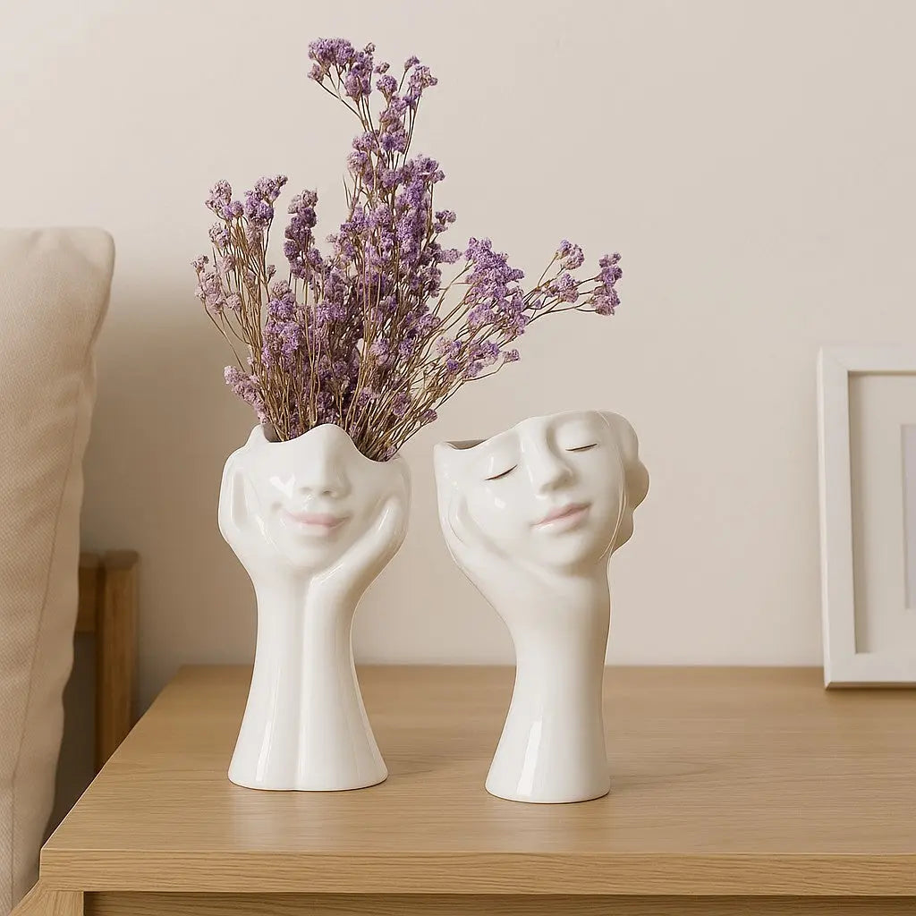 Decorative Floral Wall Face Planter - Lusomart