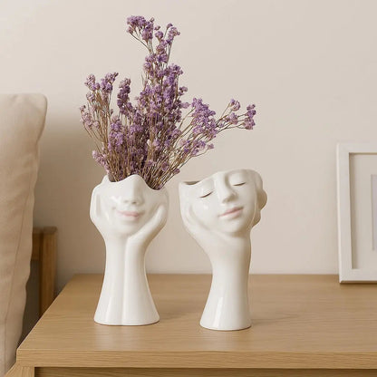 Decorative Floral Wall Face Planter - Lusomart