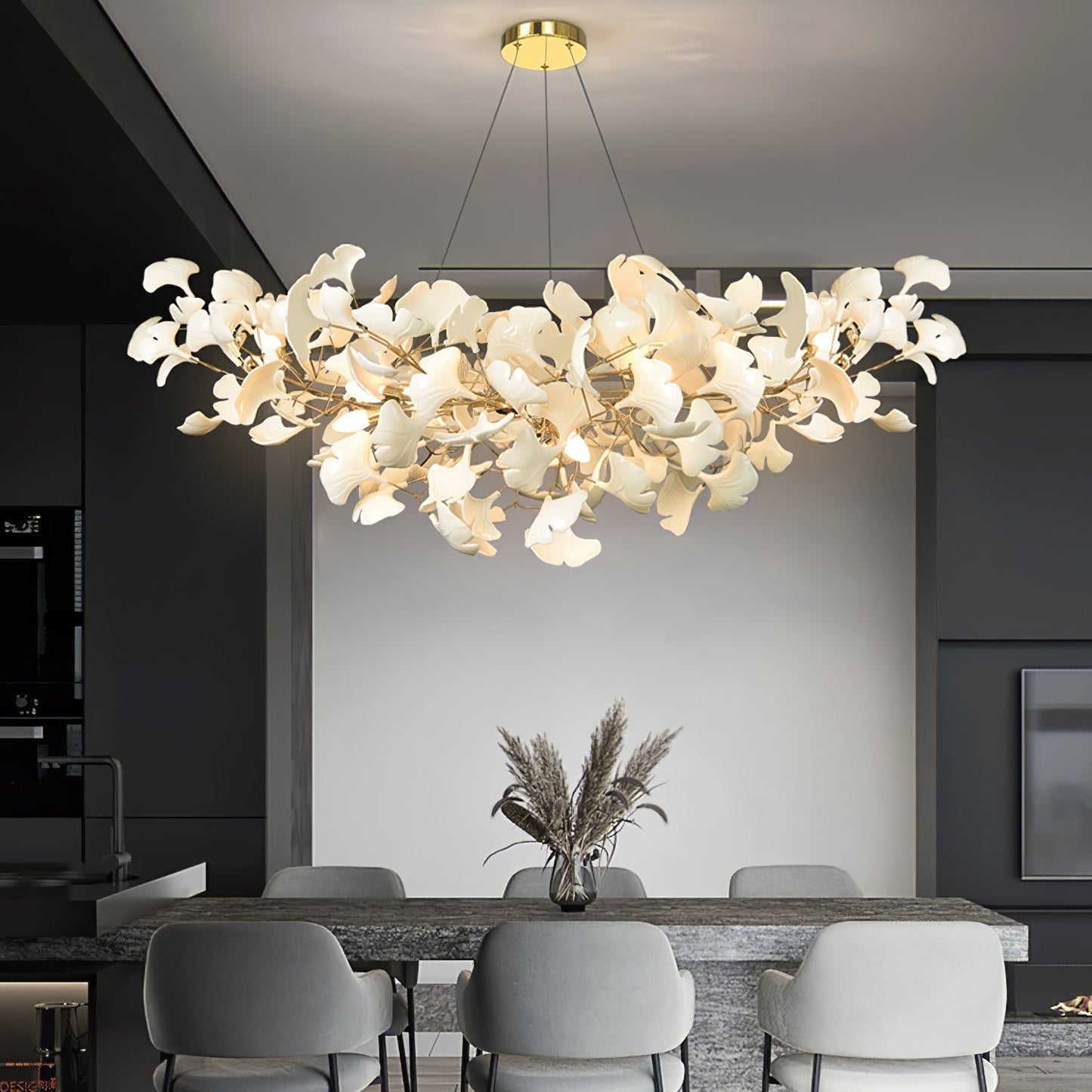 Elegant Crystal Chandelier with Glass Drops - Lusomart