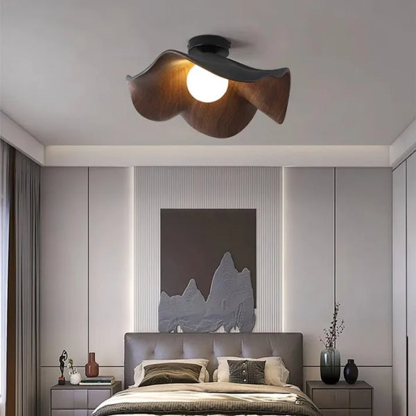 LotusGlow | Elegant Organic Resin Flush Mount Ceiling Light Fixture 1