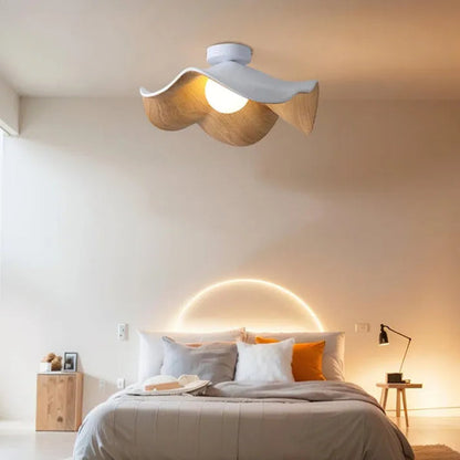 LotusGlow | Elegant Organic Resin Flush Mount Ceiling Light Fixture 3