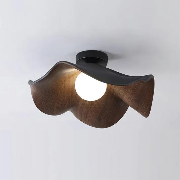 LotusGlow | Elegant Organic Resin Flush Mount Ceiling Light Fixture 4