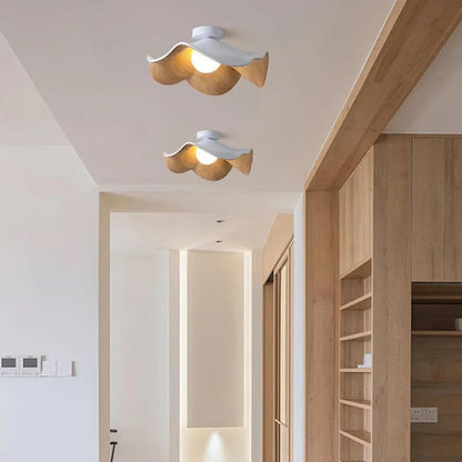 LotusGlow | Elegant Organic Resin Flush Mount Ceiling Light Fixture 5