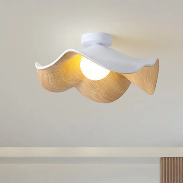 LotusGlow | Elegant Organic Resin Flush Mount Ceiling Light Fixture 8