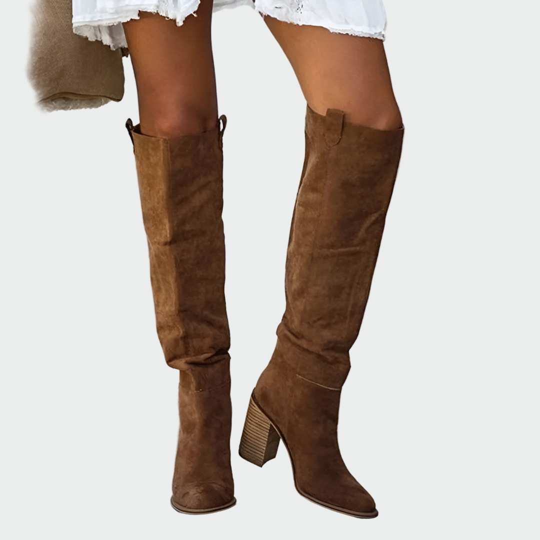 Comfortable Brown Suede Women's Ankle Boots - Lusomart