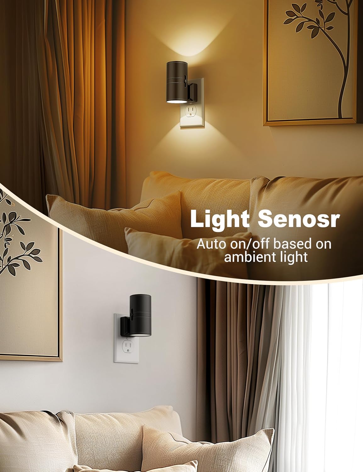 LumaGlow | Elegant Dimmable LED Night Lamp with Twilight Sensor 2