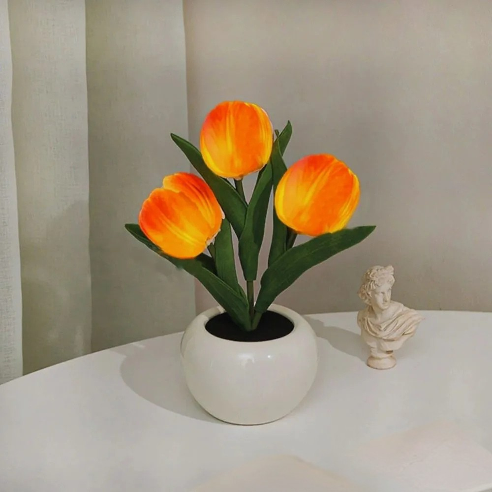 Stylish LED Desk Lamp with Floral Pattern - Lusomart