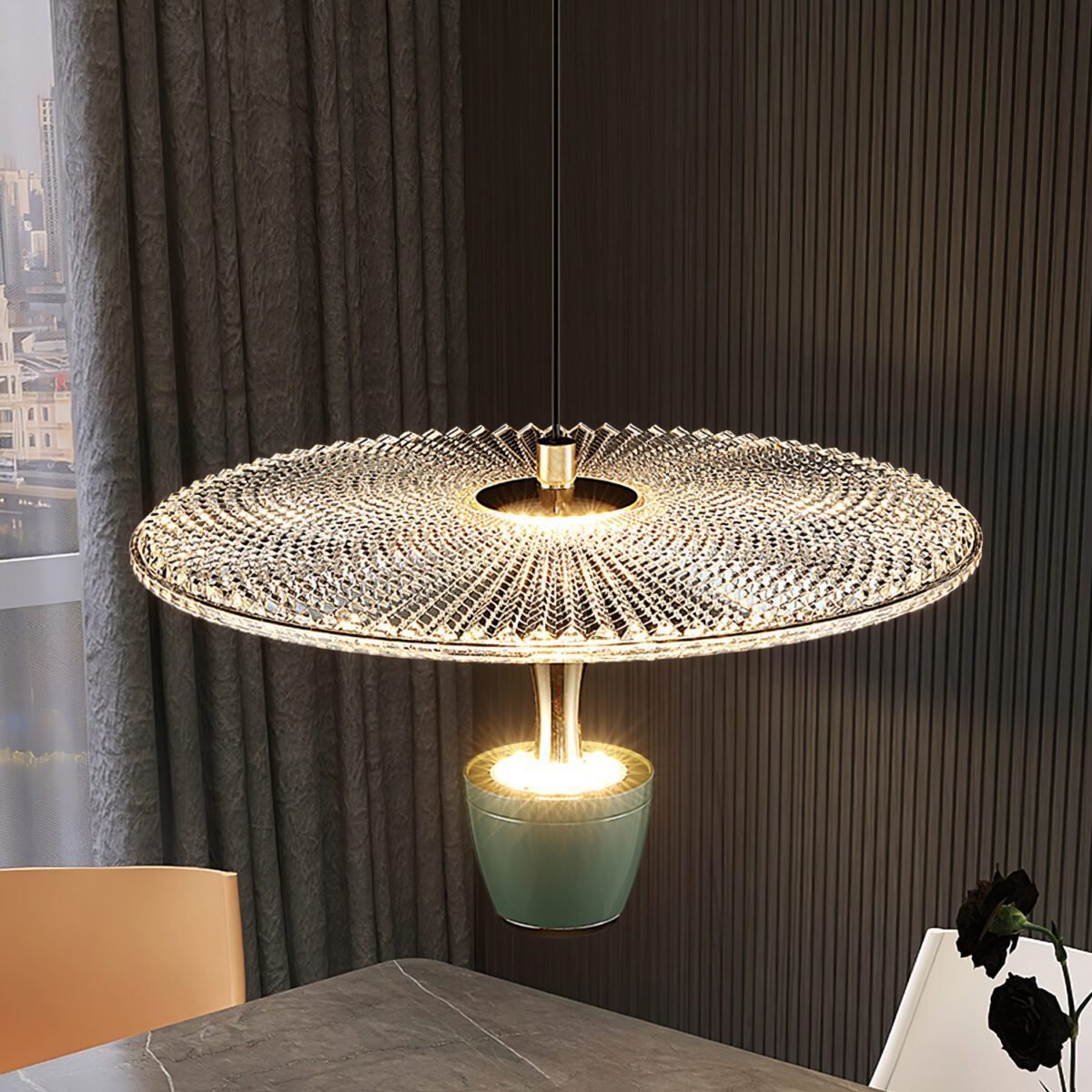 Contemporary Glass Drop LED Pendant Light