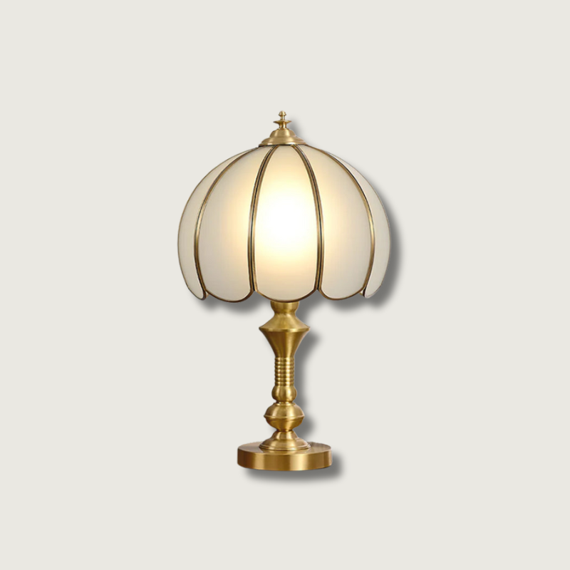 Elegant Glass Brass Table Lamp with Soft Warm Glow - Lusomart