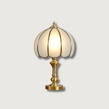 Elegant Glass Brass Table Lamp with Soft Warm Glow - Lusomart