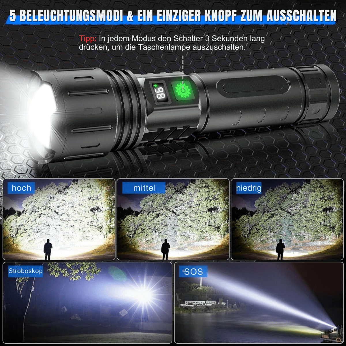 LumenMax | Powerful Versatile 100,000 Lumen Flashlight 3