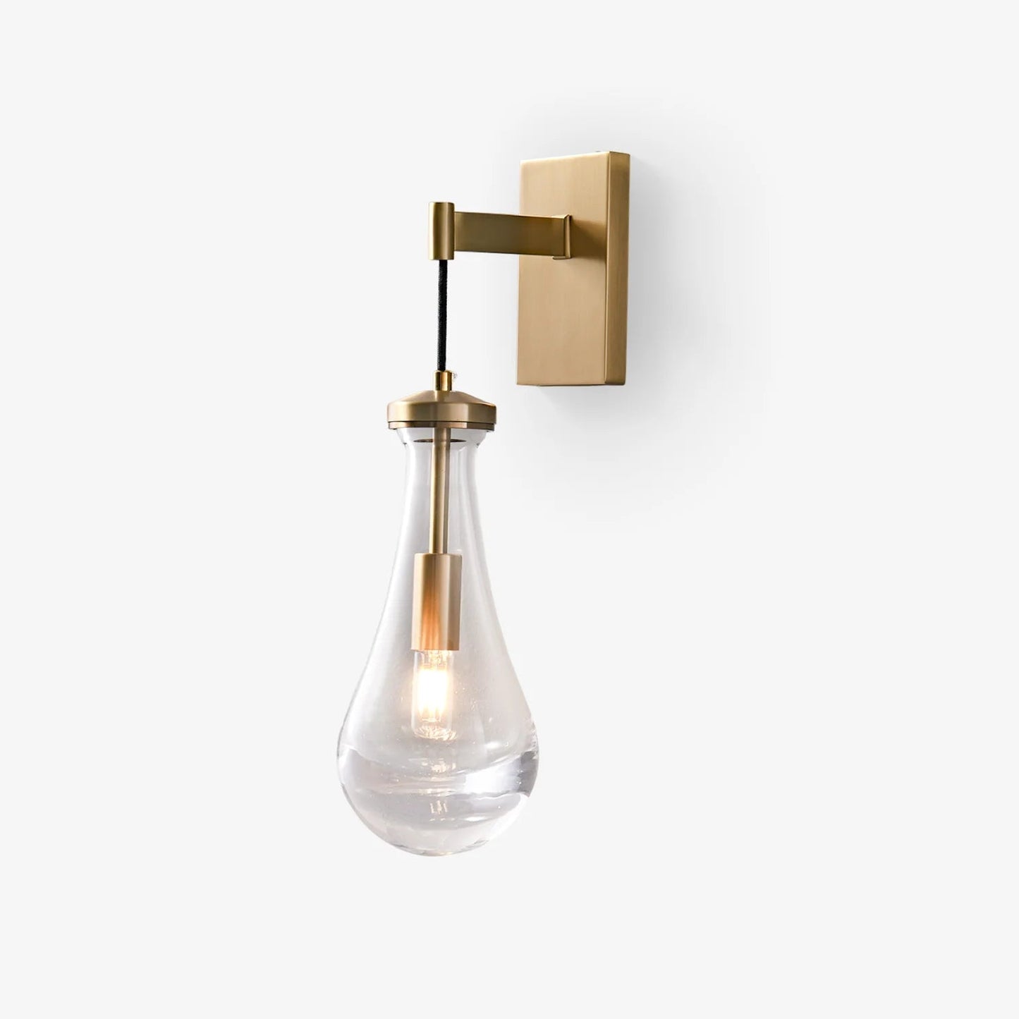 Lumenara | Elegant Modern Brass Wall Sconce Lighting with Glass Drop 1