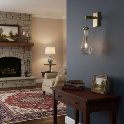 Lumenara | Elegant Modern Brass Wall Sconce Lighting with Glass Drop 7