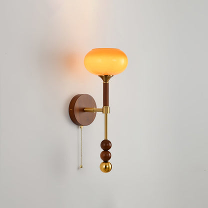 Classic Wooden Brass Wall Light Sconce Fixture - Lusomart