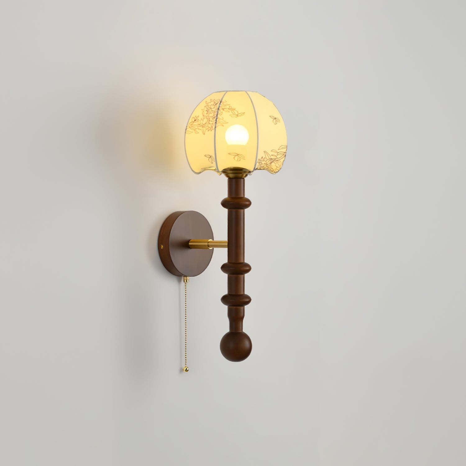 Lumenara | Elegant Vintage Wood Brass Wall Sconce Lighting Fixture 11