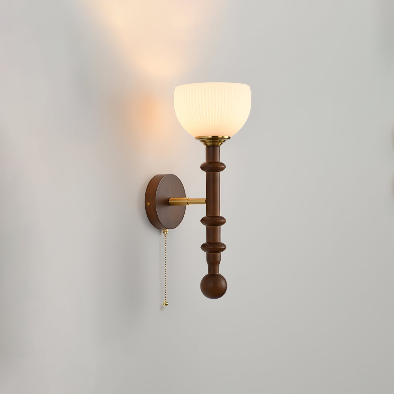 Lumenara | Elegant Vintage Wood Brass Wall Sconce Lighting Fixture 15