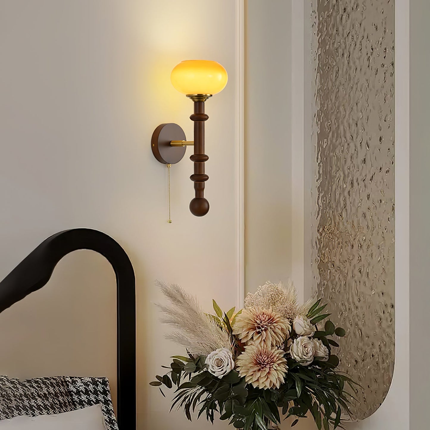 Lumenara | Elegant Vintage Wood Brass Wall Sconce Lighting Fixture 7