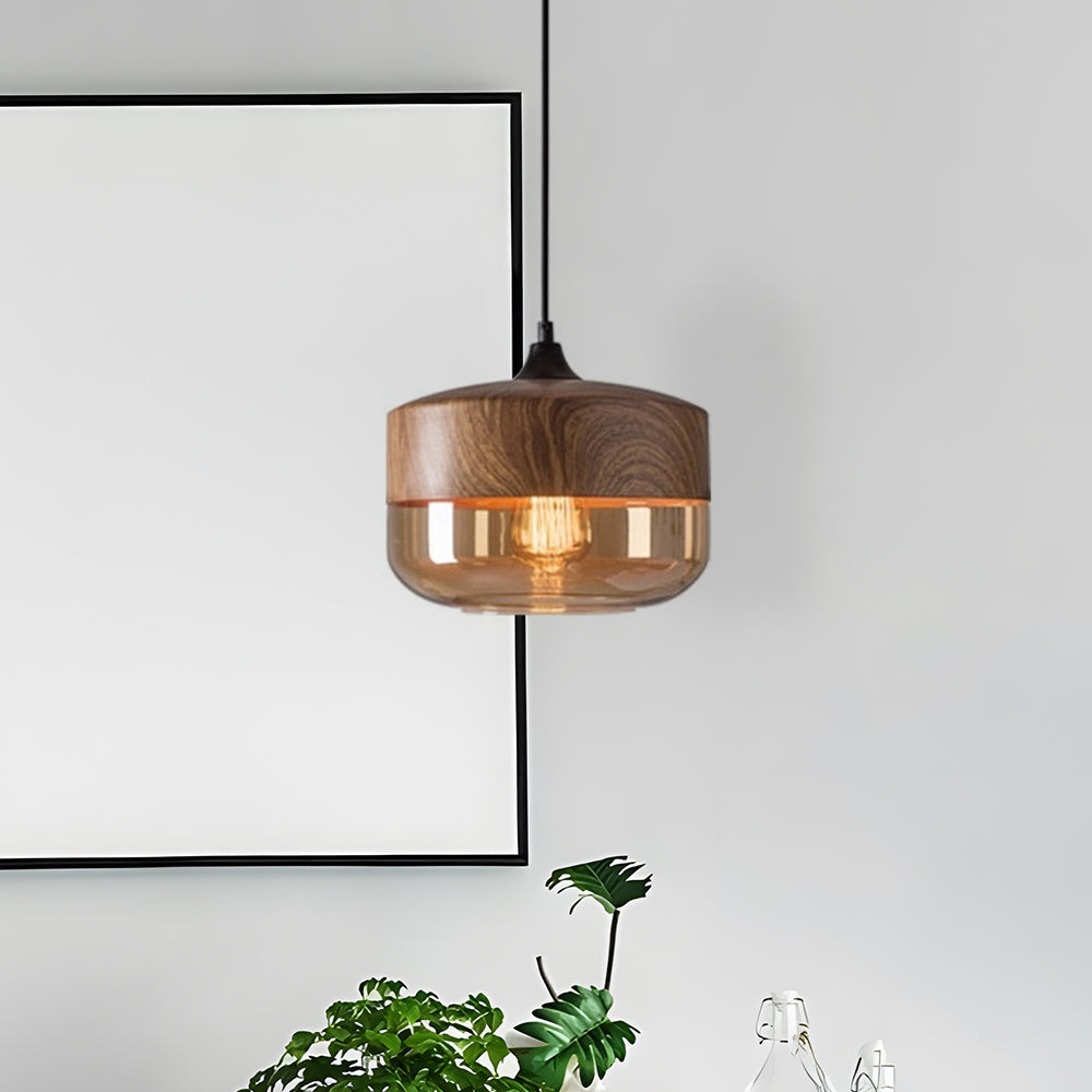 Rustic Wood Pendant Light with Simple Chic Style - Lusomart