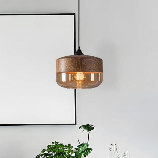 Rustic Wood Pendant Light with Simple Chic Style - Lusomart