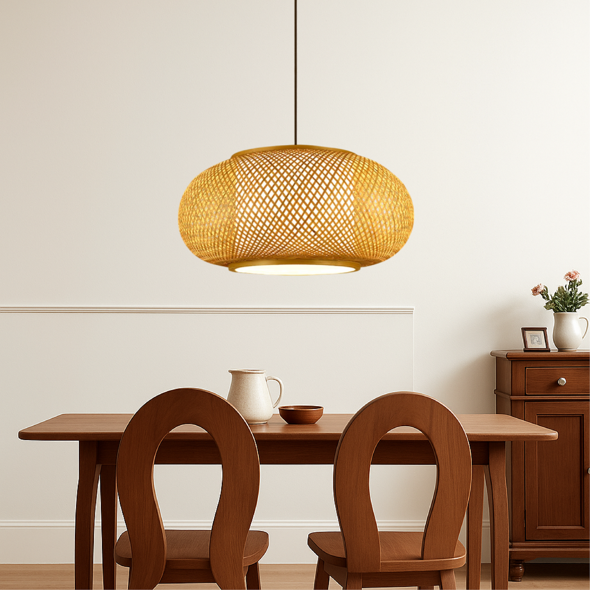 Lumetriq | Vintage Bamboo Pendant Lamp for Warm Natural Lighting 1