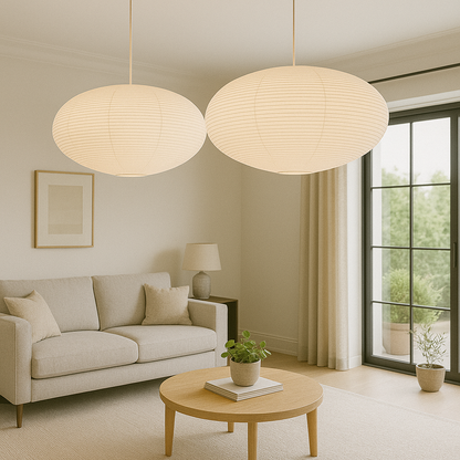 Lumeviah | Japanese Paper Pendant Lamp in Vintage Wabi Style 2