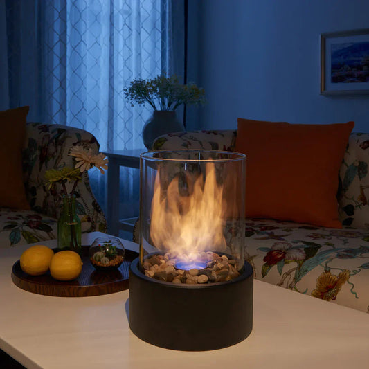 Contemporary Glass Portable Fire Pit - Lusomart