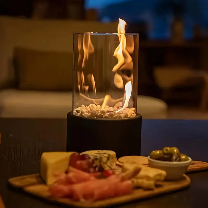 Contemporary Glass Portable Fire Pit