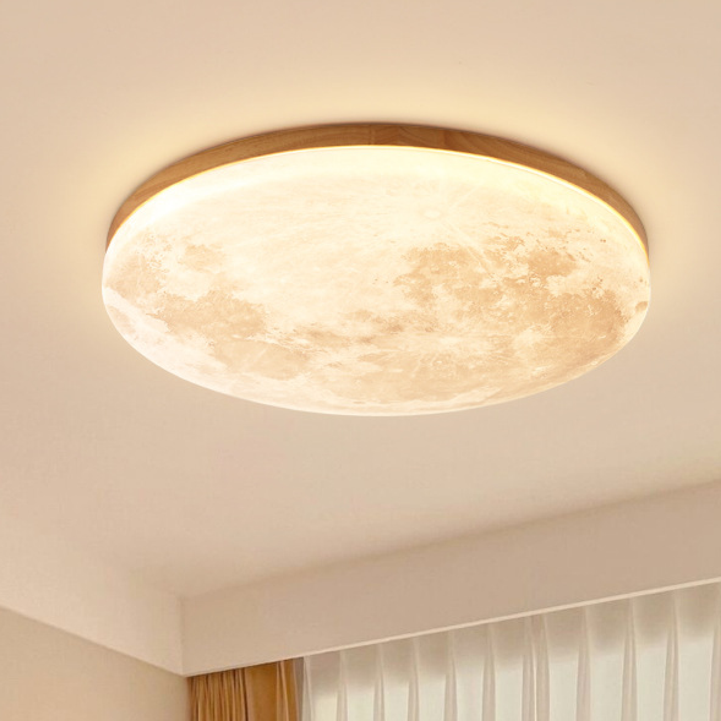 Glowing Moon Ceiling Lamp with Warm Soft Light - Lusomart