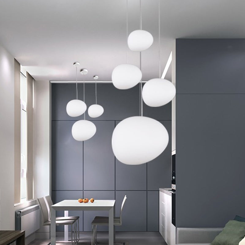 LumiStone – Contemporary Hanging Lamp with Cream Glass Finish 1