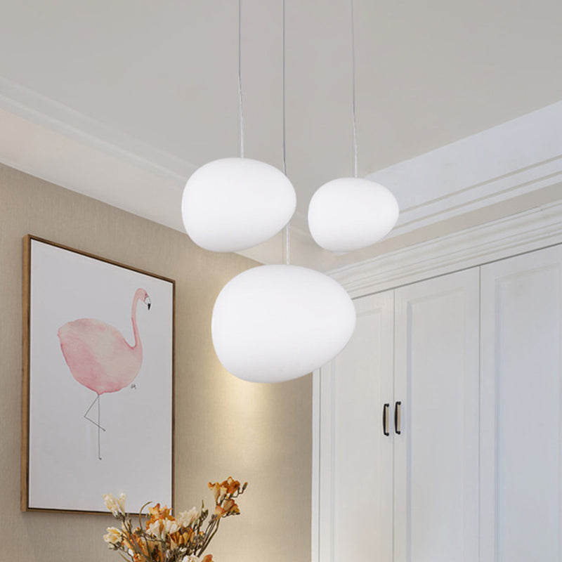 LumiStone – Contemporary Hanging Lamp with Cream Glass Finish 2