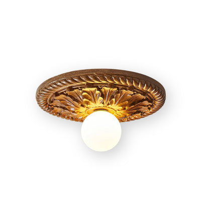 LumièreBlanc | Elegant Cream Relief Ceiling and Wall Lamp 1