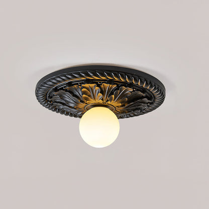 LumièreBlanc | Elegant Cream Relief Ceiling and Wall Lamp 6