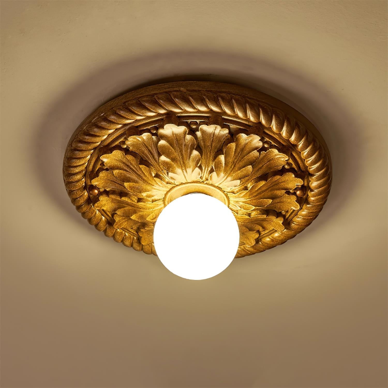 LumièreBlanc | Elegant Cream Relief Ceiling and Wall Lamp 8